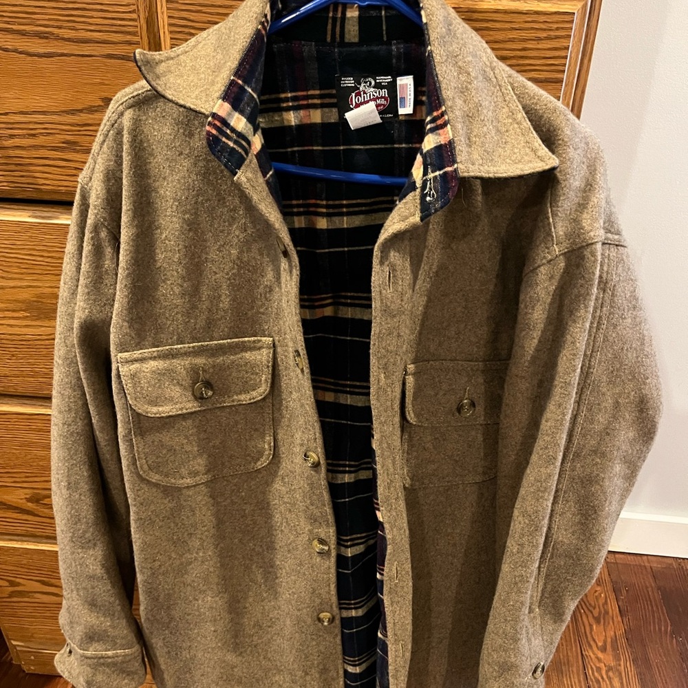 Johnson Woolen Mills Men's Brown Wool Shirt Jacket